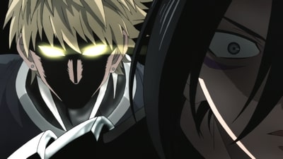 One Punch Man Genos behind Sonic