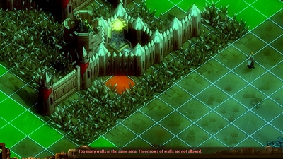 Three rows of walls are not allowed