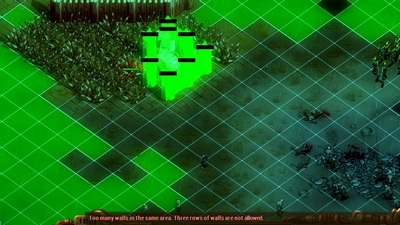 Three rows of walls are not allowed